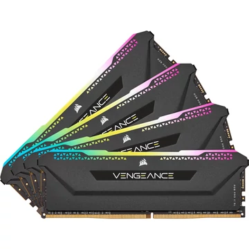 Corsair DIMM 32 GB DDR4-3200 (4x 8 GB) quad kit, RAM fekete, CMH32GX4M4E3200C16, Vengeance RGB PRO SL, INTEL XMP