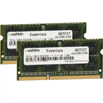 Mushkin SO-DIMM 8 GB DDR3-1600 (2x4 GB) kettős készlet, RAM 997037, Essentials