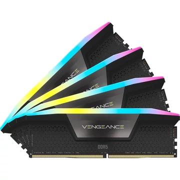 Corsair DIMM 192 GB DDR5-5200 (4x 48 GB) quad készlet, fekete RAM, CMH192GX5M4B5200C38, Vengeance RGB, INTEL XMP