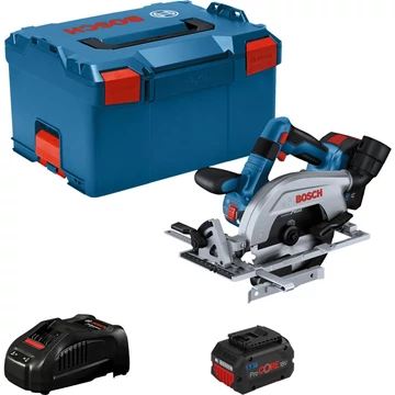 Bosch akkumulátoros körfűrész GKS 18V-57-2 Professional kék/fekete, 2x Li-Ion akkumulátor ProCORE18V 5,5Ah, L-BOXX-ban