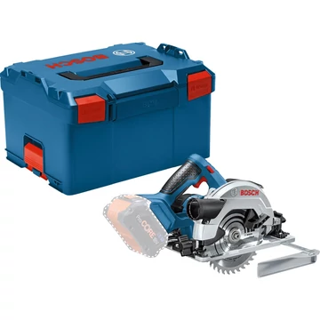 Bosch akkumulátoros körfűrész GKS 18V-57G Professional kék/fekete, akkumulátor és töltő nélkül, L-BOXX-ban