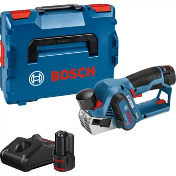 Bosch akkus gyalu GHO 12V-20 Professional, 12V, elektromos gyalu kék/fekete, 2x Li-ion akkumulátor 3,0Ah