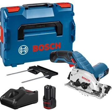 Bosch akkus körfűrész GKS 12V-26 Professional, 12V kék/fekete, 2x Li-ion akkumulátor 3,0Ah, L-BOXX-ban