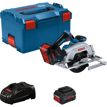 Bosch akkumulátoros körfűrész GKS 18V-57-2 Professional kék/fekete, 2x Li-Ion akkumulátor ProCORE18V 5,5Ah, L-BOXX-ban