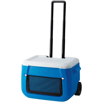 Coleman 50QT Poly-lite kerekes hálós hűtő kék/fehér