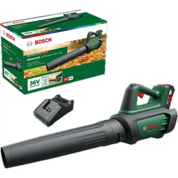 Bosch akkus lombfúvó Advanced LeafBlower 36V-750, lombfúvó zöld/fekete, Li-ion akkumulátor 2,0Ah, TELJESÍTMÉNY MINDENKINEK