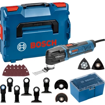 Bosch Multi-Cutter GOP 30-28 Professzionális, többfunkciós szerszám kék/fekete, L-BOXX, 300 watt, tartozékokkal együtt