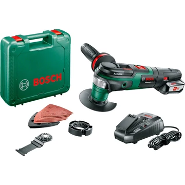 Bosch akkus többfunkciós szerszám AdvancedMulti 18, 18V zöld/fekete, Li-ion akkumulátor 2,5Ah, tokban, POWER FOR ALL ALLIANCE