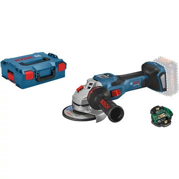 Bosch akkus sarokcsiszoló BITURBO GWS 18V-15 SC Professional solo kék/fekete, akkumulátor és töltő nélkül, Bluetooth modul, L-BOXX-ban