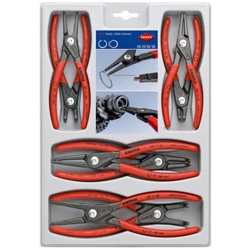 KNIPEX precíziós gyűrűs fogó készlet 00 20 04 SB piros, 8 db