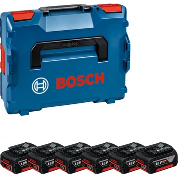 Bosch akkumulátor GBA 18V 4.0Ah Professional, 6 db kék/fekete, L-BOXX, AMPShare Alliance