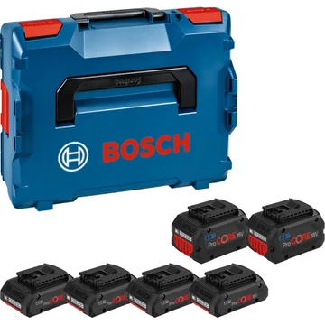 Bosch 4x akkumulátor ProCORE 18V 4.0Ah + 2x akkumulátor ProCORE 18V 8.0Ah Professzionális kék/fekete, L-BOXX, AMPShare Alliance