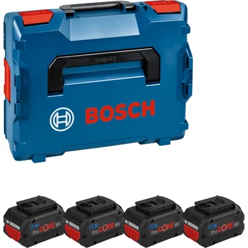 Bosch akkumulátor ProCORE 18V 5,5Ah Professional, 4 db kék/fekete, L-BOXX, AMPShare Alliance