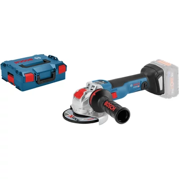 Bosch X-LOCK akkumulátoros sarokcsiszoló GWX 18V-10 SC Professional, 18 voltos kék/fekete, akkumulátor és töltő nélkül, Bluetooth modul, L-BOXX-ban