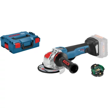 Bosch X-LOCK sarokcsiszoló GWX 18V-10 PSC Professional kék/fekete, akkumulátor és töltő nélkül, Bluetooth modul, L-BOXX-ban