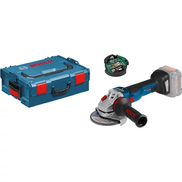 Bosch akkus sarokcsiszoló GWS 18V-10 SC Professional kék/fekete, akkumulátor és töltő nélkül, Bluetooth modul, L-BOXX-ban