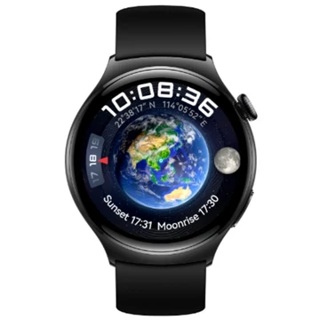 Huawei Watch 4 (Archi-L19F) (fekete, karkötő: fekete, fluorelasztomer)