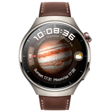 Huawei Watch 4 Pro (Medes-L19L) (titán, szíj: sötétbarna, bőr)