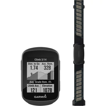 Garmin Edge 130 Plus Heart Rate Bundle (fekete, HRM kettős pulzusszámú mellkaspánttal)