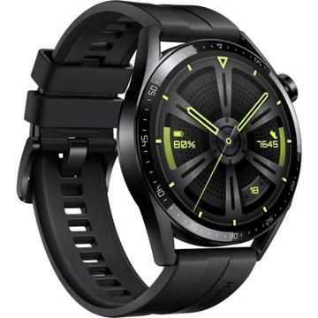 Huawei Watch GT 3 (fekete, 46 mm; szíj: fekete, fluorelasztomer)