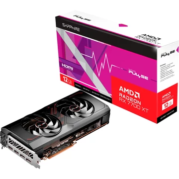 SAPPHIRE Radeon RX 7700 XT PULSE GAMING 12G, grafikus kártya RDNA 3, GDDR6, 2x DisplayPort, 2x HDMI 2.1