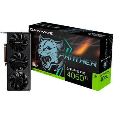 Gainward GeForce RTX 4060 Ti 16 GB Panther, grafikus kártya DLSS 3, 3x DisplayPort, 1x HDMI 2.1