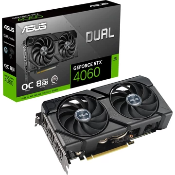 ASUS GeForce RTX 4060 DUAL OC EVO, grafikus kártya DLSS 3, 3x DisplayPort, 1x HDMI 2.1