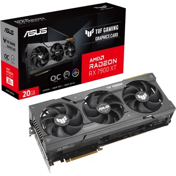 ASUS Radeon RX 7900 XT TUF GAMING OC, grafikus kártya RDNA 3, GDDR6, 3x DisplayPort, 1x HDMI 2.1