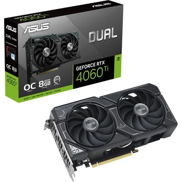 ASUS GeForce RTX 4060 Ti DUAL OC, grafikus kártya DLSS 3, 3x DisplayPort, 1x HDMI 2.1