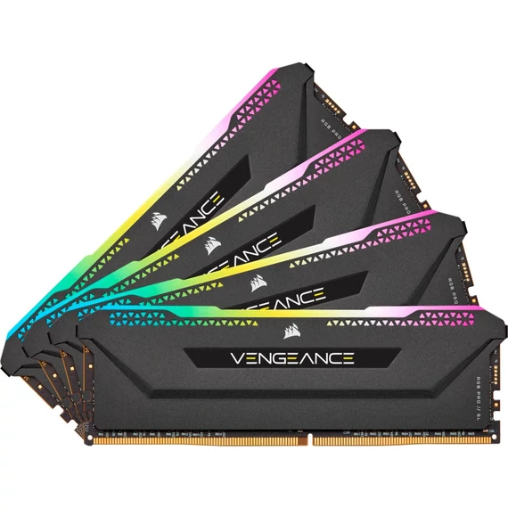 Corsair DIMM 128 GB DDR4-3200 (4x 32 GB) quad készlet, fekete RAM, CMH128GX4M4E3200C16, Vengeance RGB PRO SL, INTEL XMP