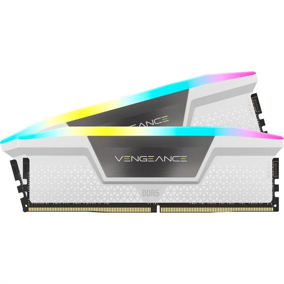 Corsair DIMM 32 GB DDR5-5200 (2x 16 GB) kettős készlet, fehér RAM, CMH32GX5M2B5200C40W, Vengeance RGB, INTEL XMP