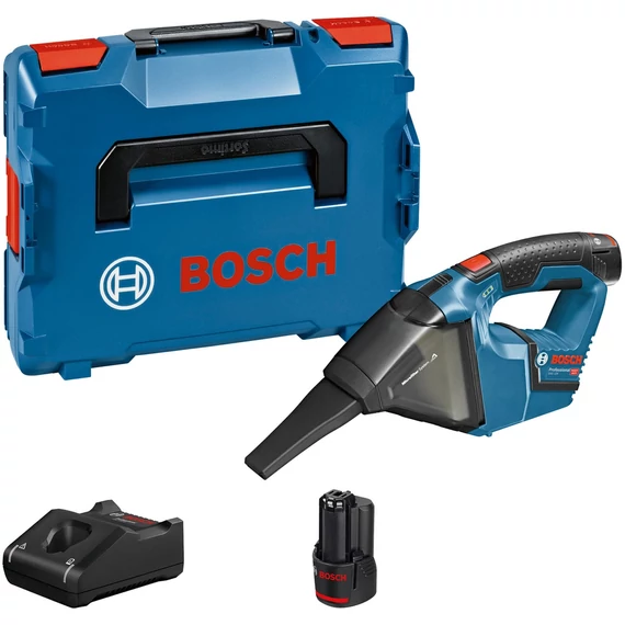 Bosch akkus porszívó GAS 12V, kézi porszívó L-BOXX kivitelben 2 x 3,0 Ah akkumulátorral