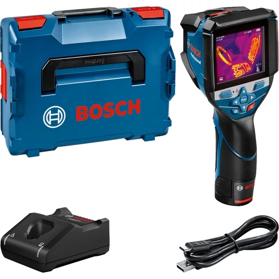 Bosch hőkamera GTC 600 C Professional, 12V, hőérzékelő kék/fekete, Li-ion akkumulátor 2,0Ah, L-BOXX