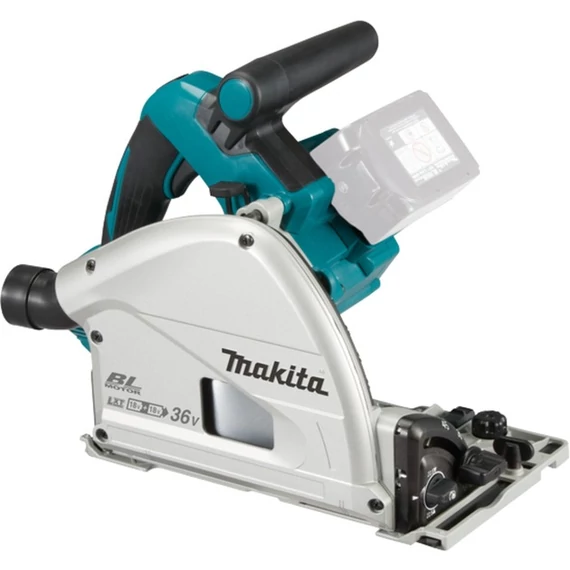 Makita akkus merülőfűrész DSP601ZJU, 56mm, Bluetooth, 36V (2x18V), kézi körfűrész kék/fekete, akkumulátor és töltő nélkül